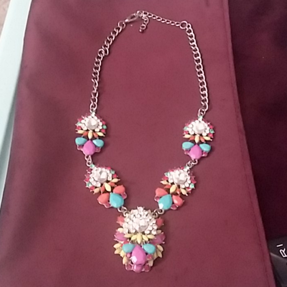 Colorful statement costume necklace